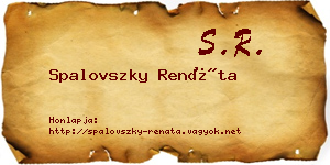 Spalovszky Renáta névjegykártya